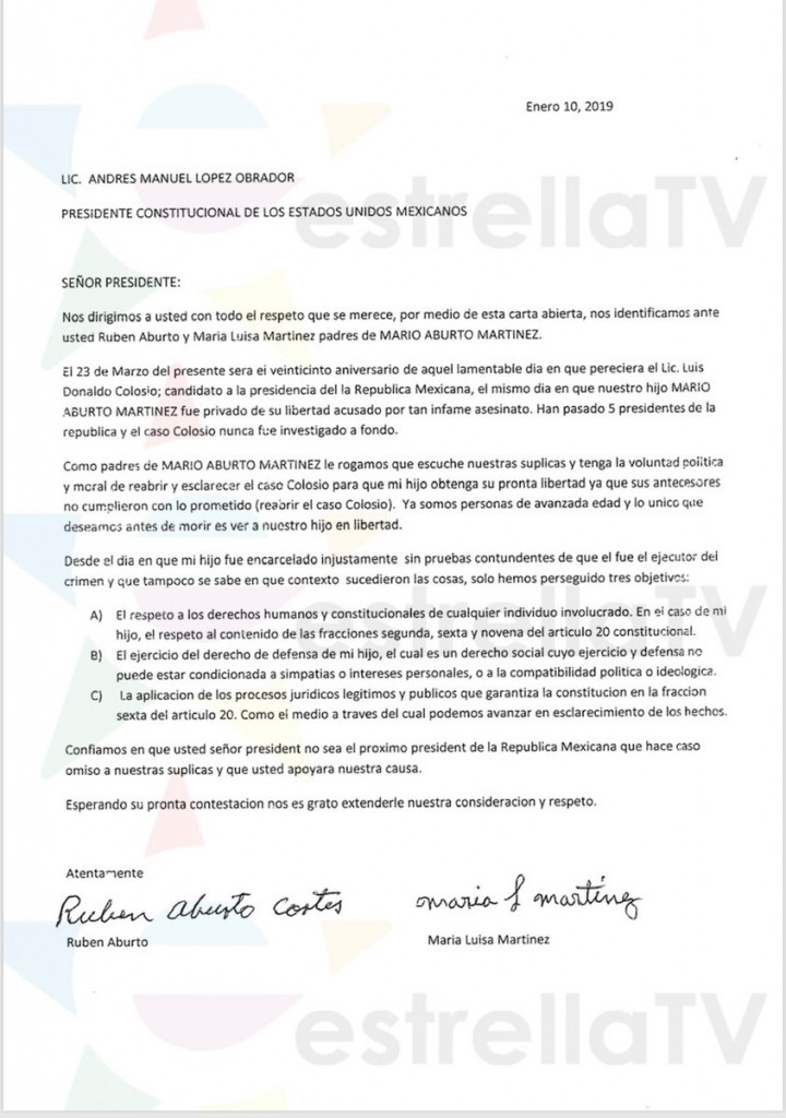 Carta de los Aburto