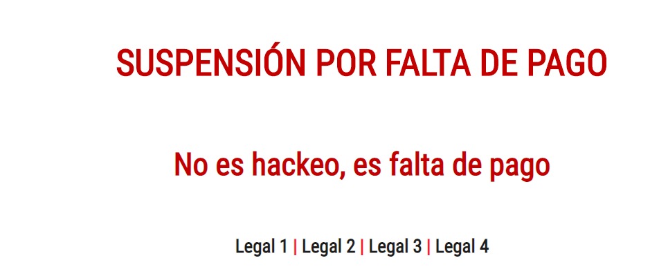 No es hackeo, es falta de pago, dice ahora el sitio