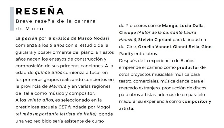Reseña Marco Nodari