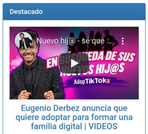 Eugenio Derbez quiere adoptar familia digital