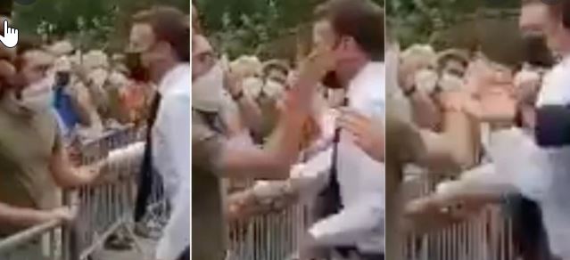 Dan bofetada a Macron