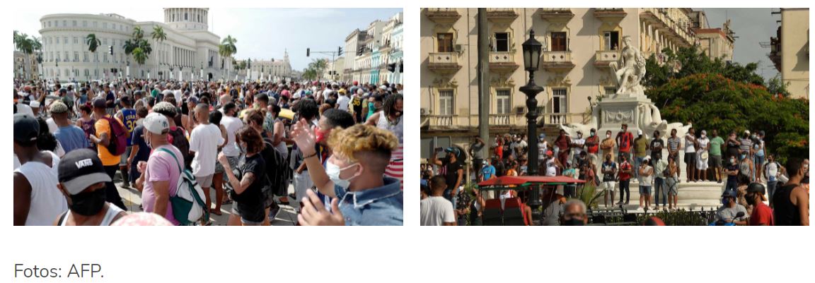 Cuba_ Histórica protesta_ abajo la dictadura, gritan - Fotos AFP