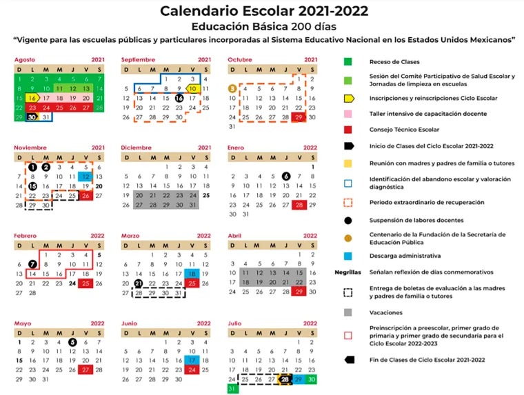 Calendario 2021-2022