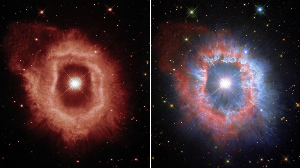 Diferentes aspectos de la nebulosa de gas y polvo que rodea a la estrella AG Carinae.