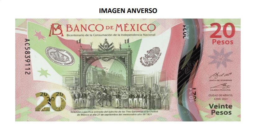 Nuevo billete de 20 pesos