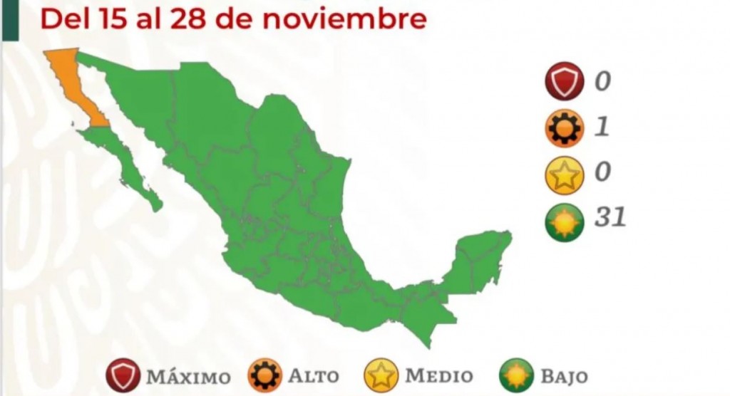 Semáforo epidemiológico del 12 de noviembre de 2021