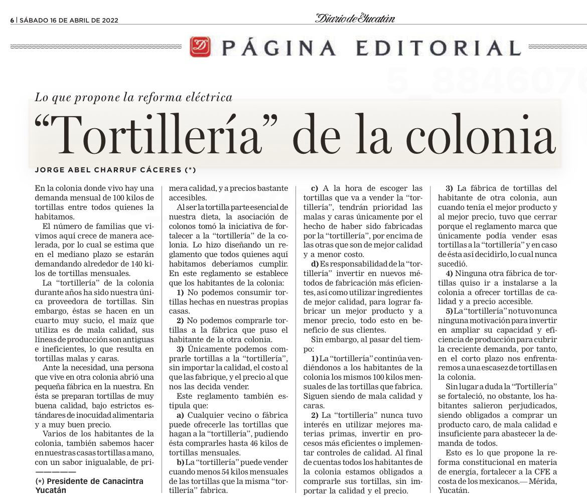 Las tortillas y la Energía