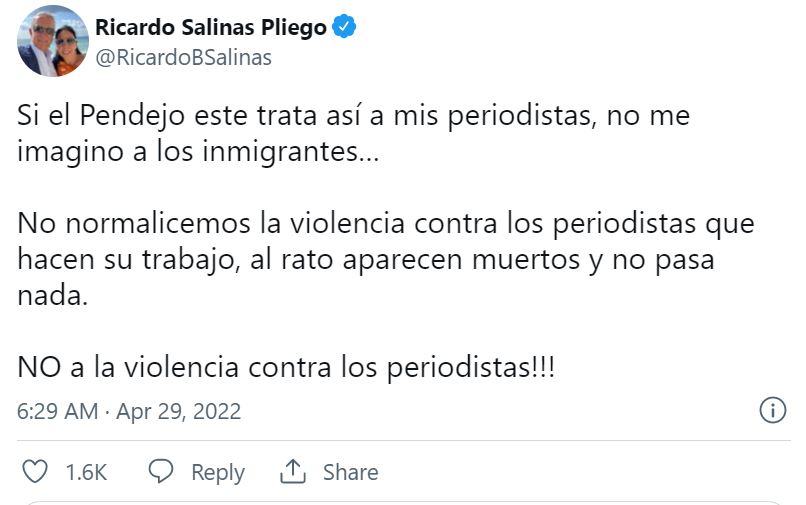 Ricardo Salinas en Twitter