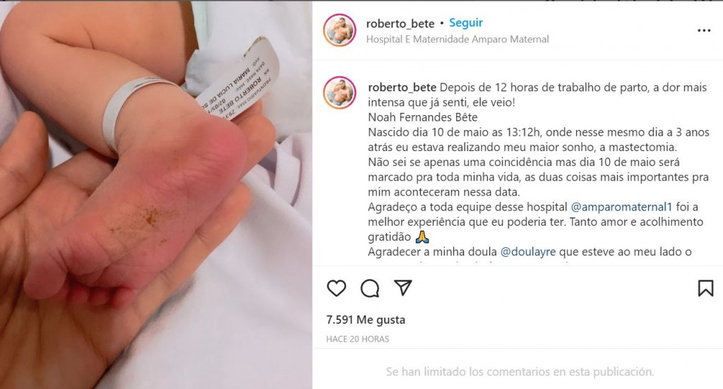 Roberto Bete y su bebé