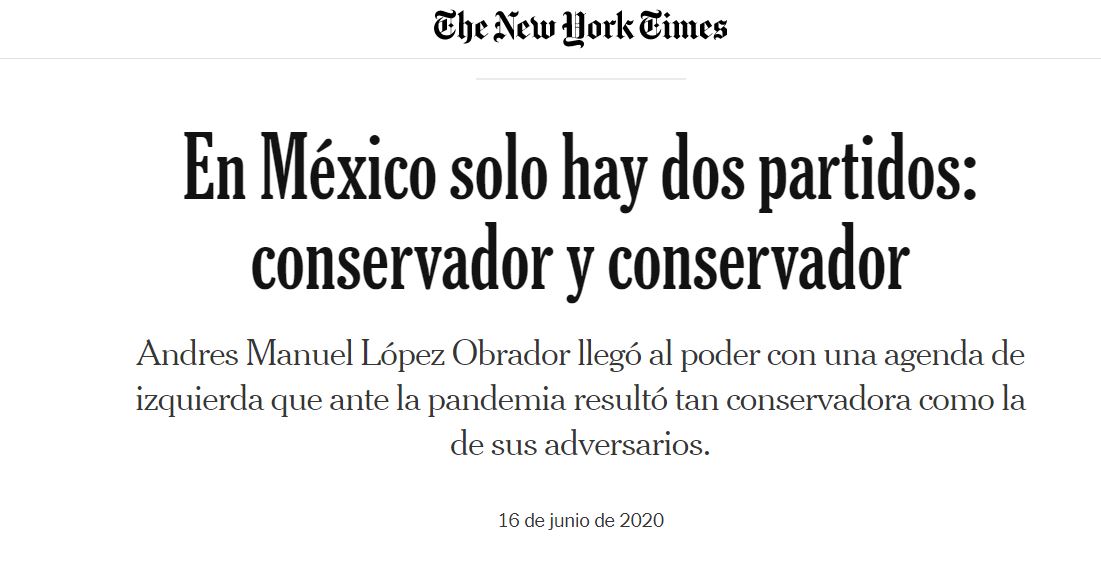En México solo hay dos partidos conservador y conservador - The New York Times