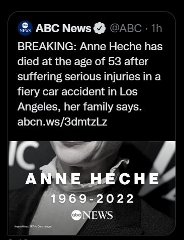 ABC News Anne Heche has died at the age of 53