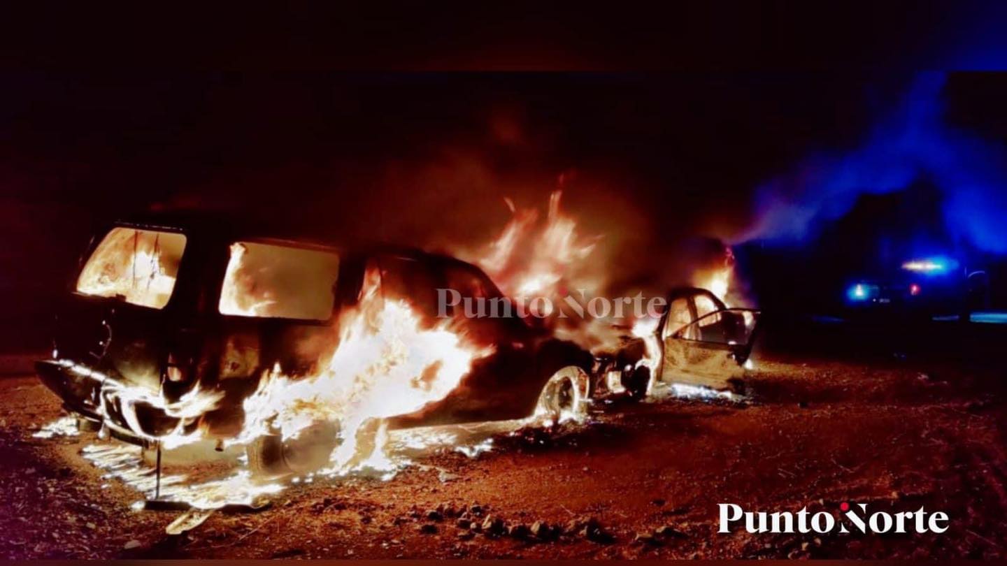 Punto Norte - carro incendiado