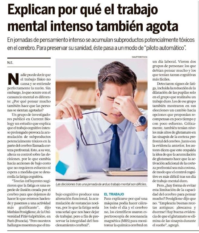 Trabajo mental agotamiento físico