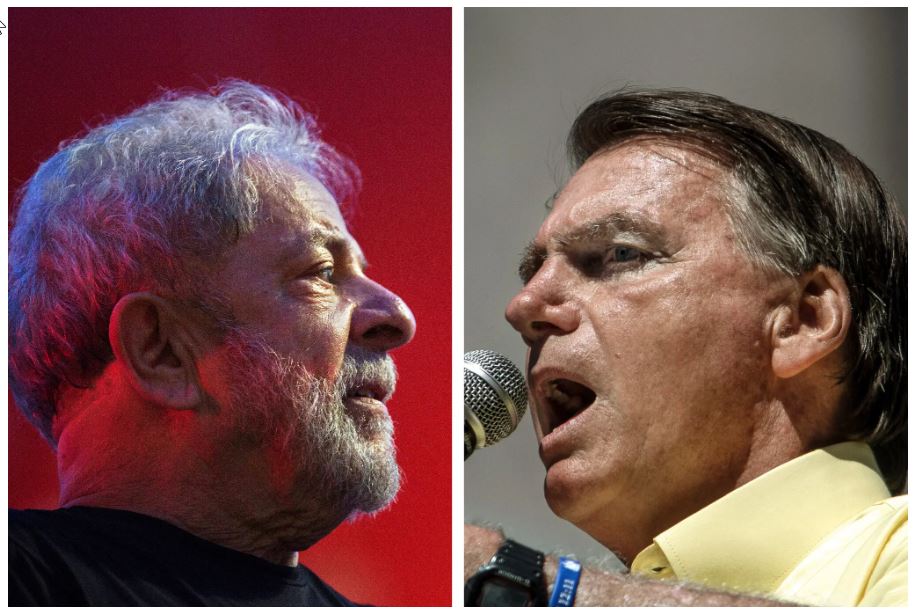La izquierda, el contendiente, el expresidente Luiz Inácio Lula da Silva; La derecha, el actual presidente, Jair Bolsonaro. Da Silva que lidera las encuestas - FOTO: Victor Moriyama para The New York Times