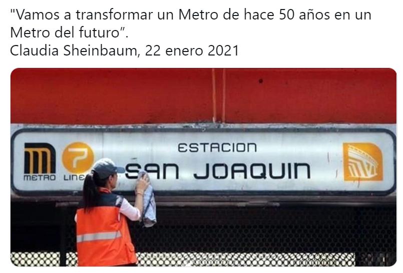 Claudia Sheinbaum  el Metro Mx