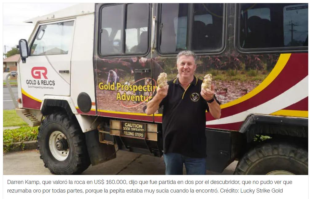 Un hombre encontró una enorme roca de oro valorada en US$ 160.000