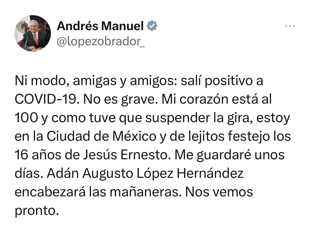 AMLO enfermo