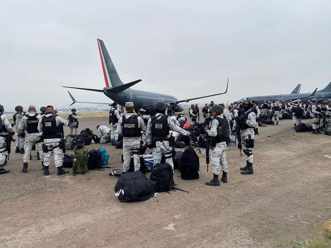 Llegan 500 agentes de la guardia nacional a Baja California
