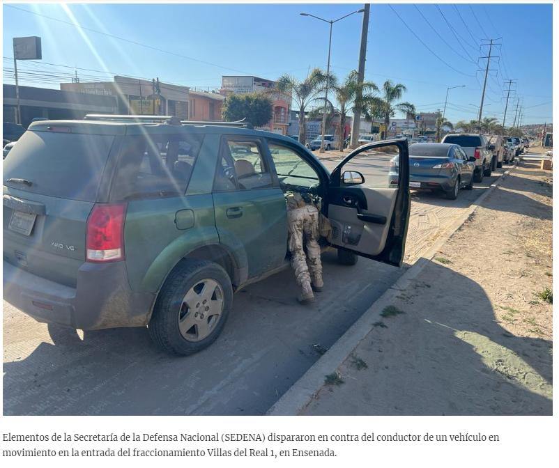 Disparan militares contra vehículo en Villa I en Ensenada - Foto -Semanario ZETA