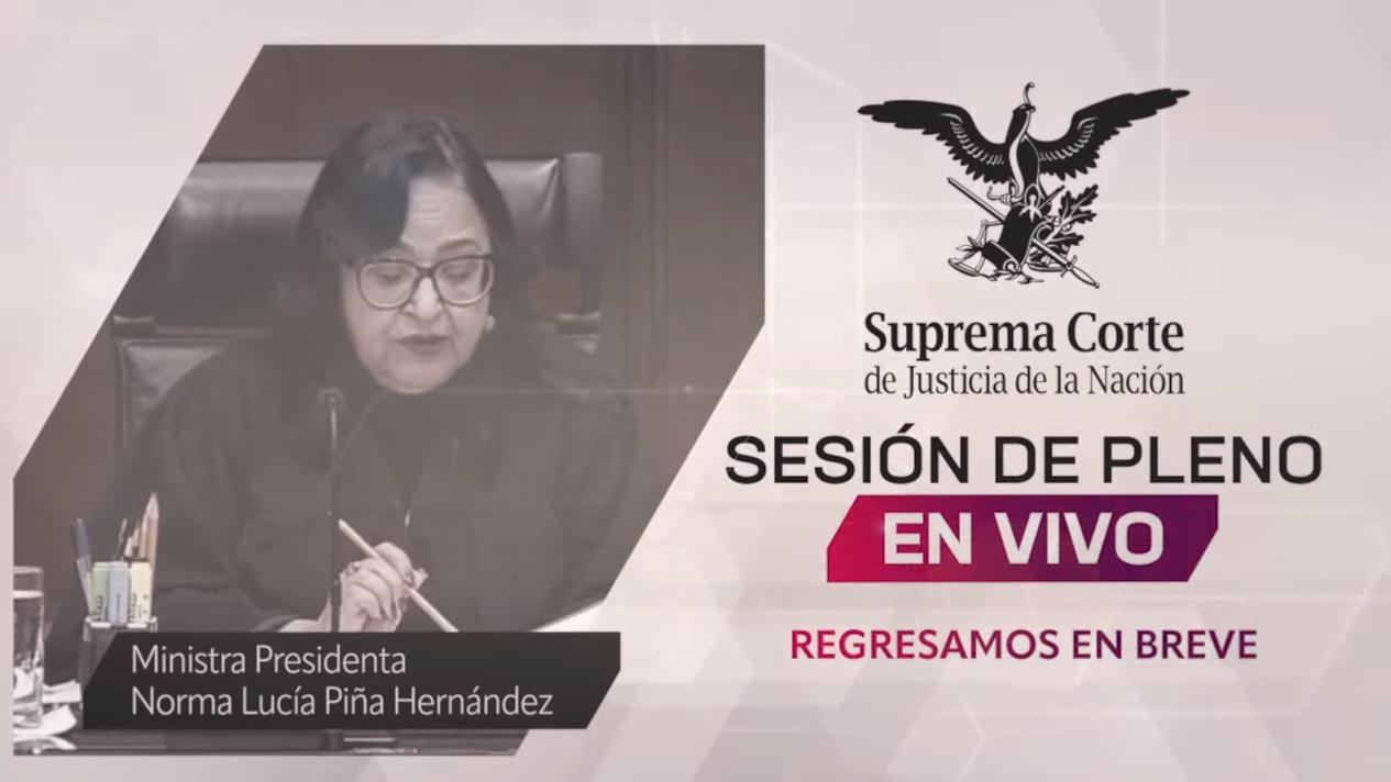 Ministra Presidenta Norma Piña en Sesión en vivo del Pleno de la #SCJN 13 julio 2023 - Foto de YouTube