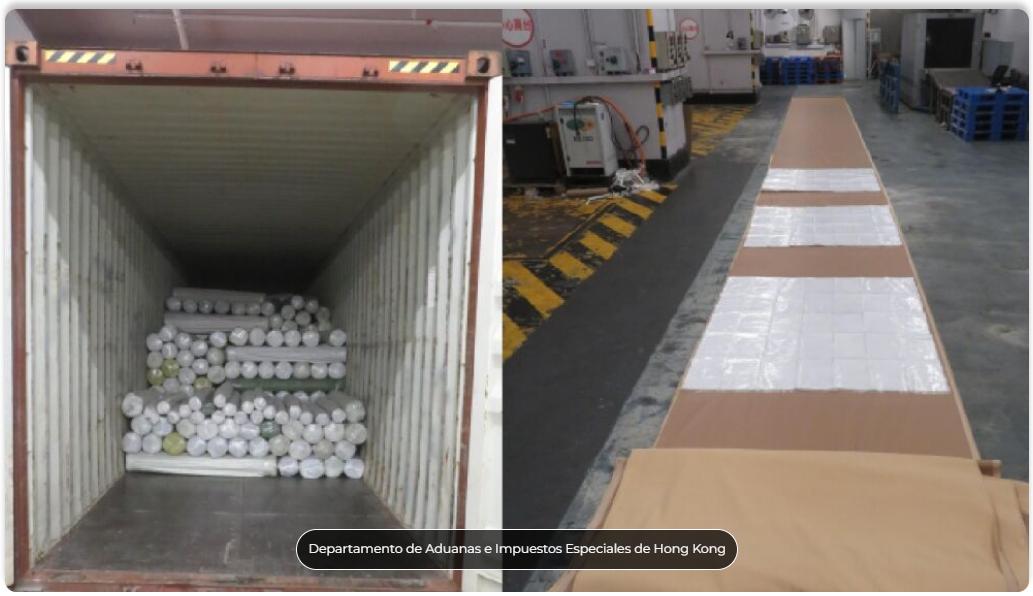 Decomisan 200 kilos de droga proveniente de México en Hong Kong