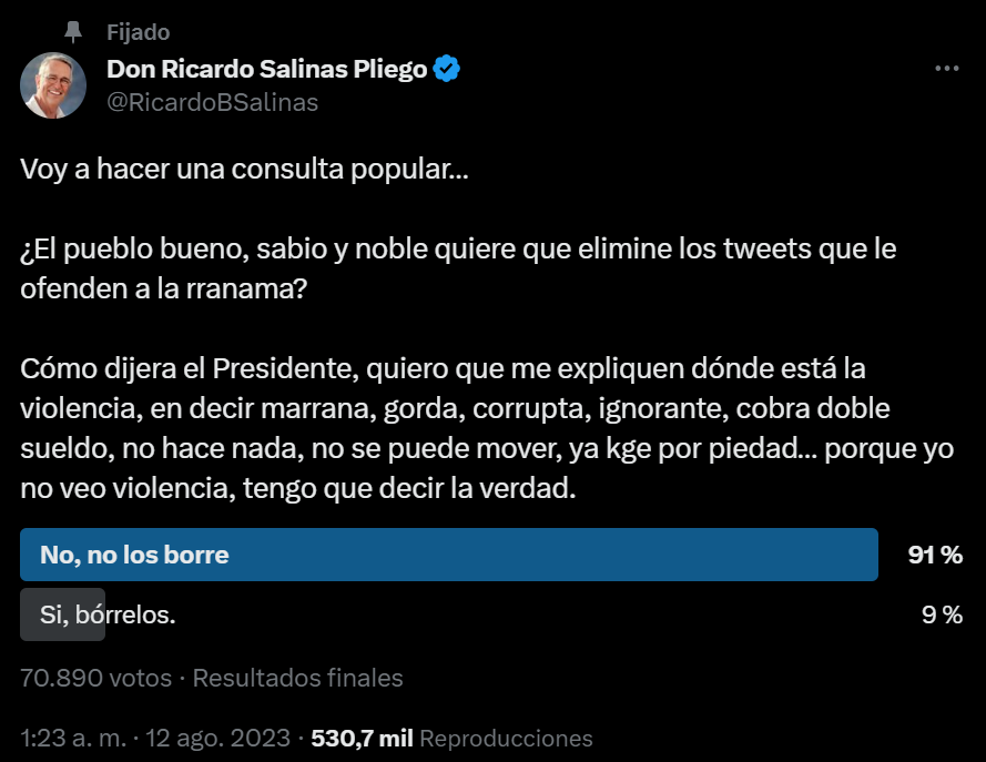 Don Ricardo Salinas Pliego en Twitter