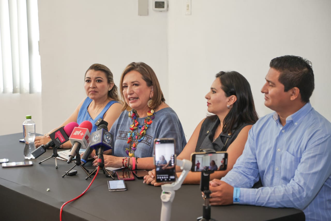 Xóchitl Gálvez en rueda de prensa en Can Cún