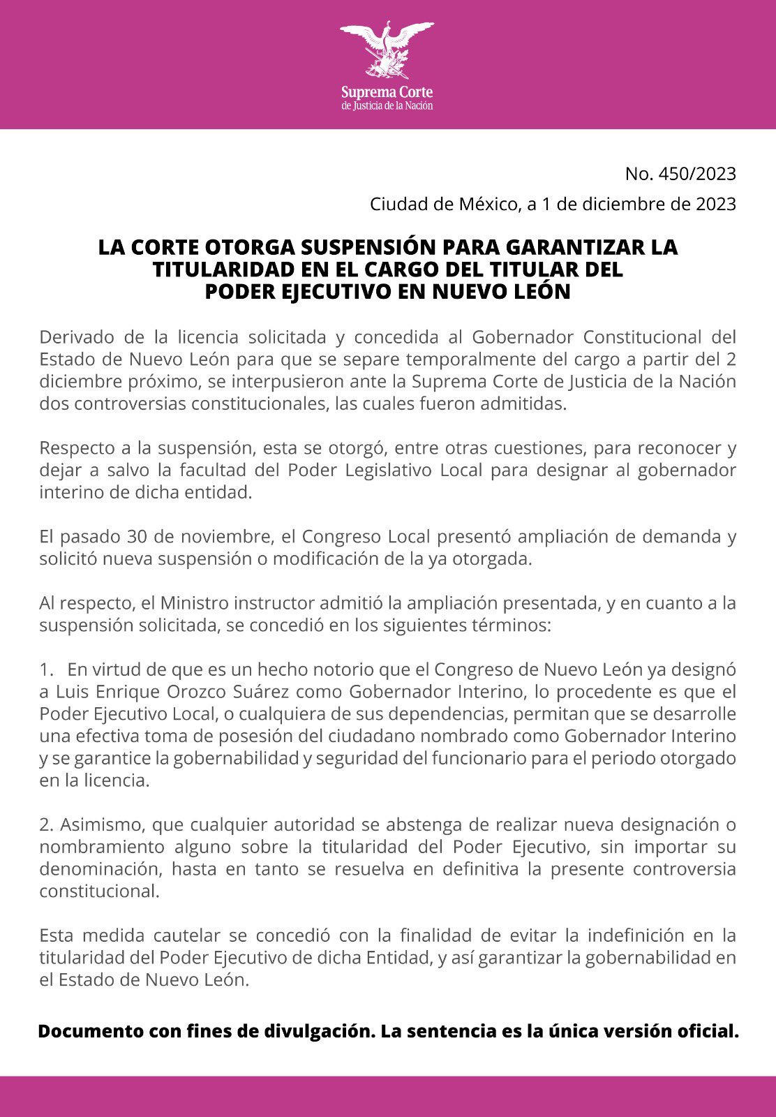 Documento de la SCJN