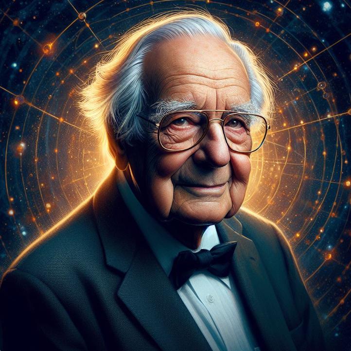 Peter Higgs, ganador del Premio Nobel de Física. Foto Ilustracin con AI