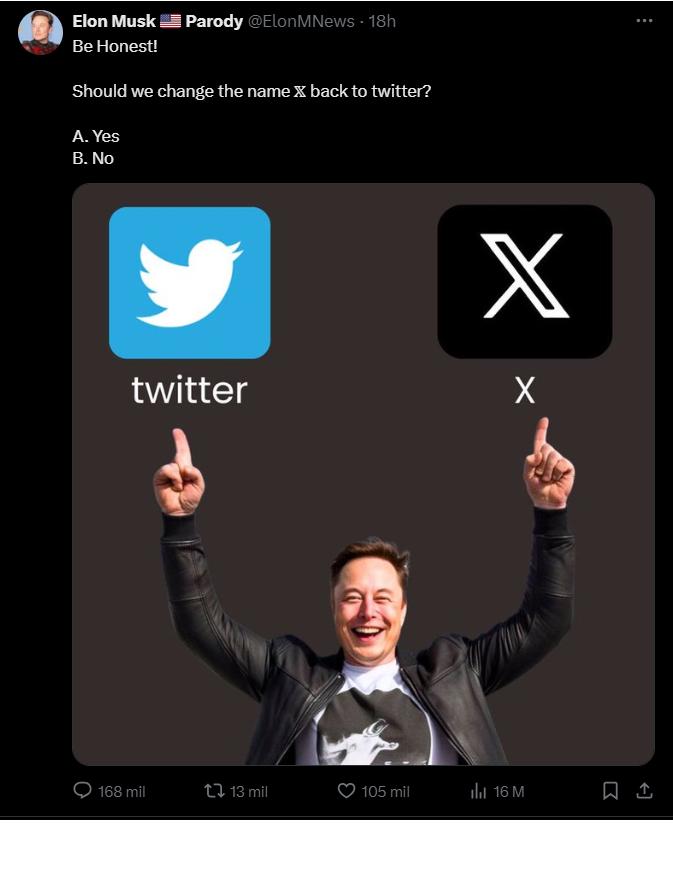 La Publicación de Elon Musk Parody en X