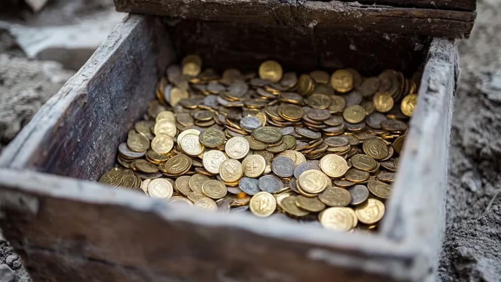 Monedas oro tesoro - Infobae