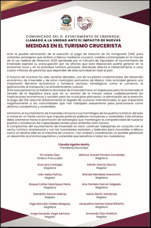 Gobierno Municipal de Ensenada llama a la unidad
