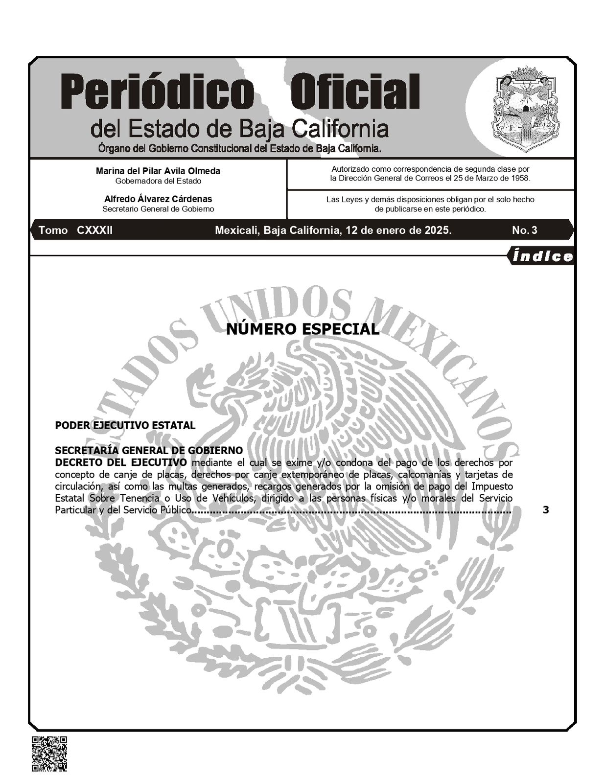 Periódico Oficial del Estado de Baja California