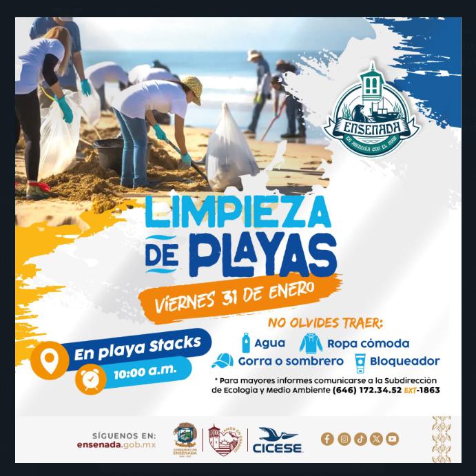 Primera Limpieza de Playa 2025 en Ensenada - Estás Cordialmente Invitado