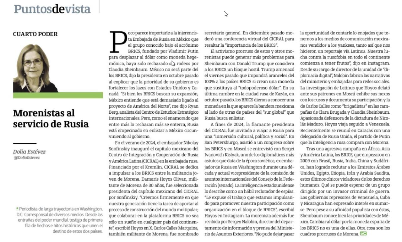 Morenistas al servicio de Rusia - Punto de vista - Dolia Estévez