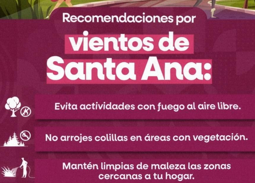 Recomendaciones Por Vientos de Santa Ana