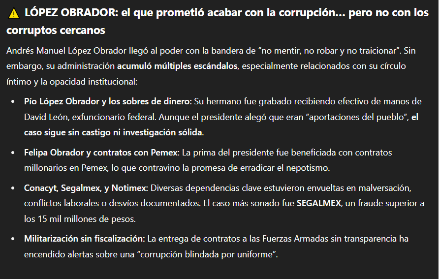 Le preguntamos a ChatGPT - Quién fue mejor presidente, Ernesto Zedillo Ponce de León o Andrés Manuel López Obrador. Esto nos dice de AMLO con un Warninng