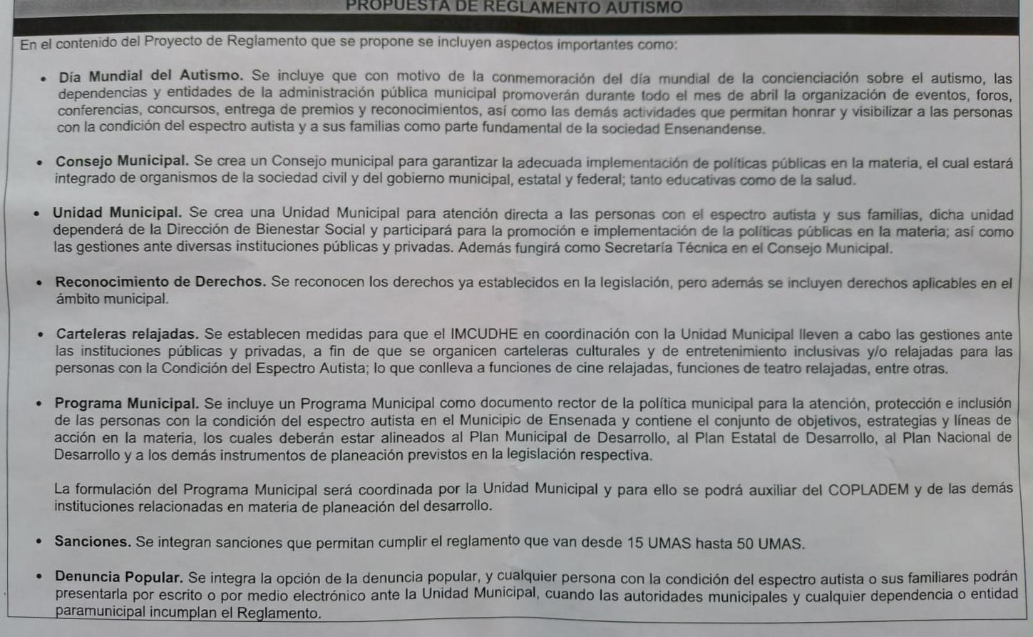 Propuesta de Reglamento Autismo