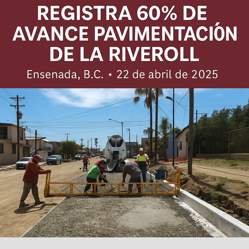 Rehabilitación con concreto hidráulico en la avenida Riveroll entre calle Alisos y 17