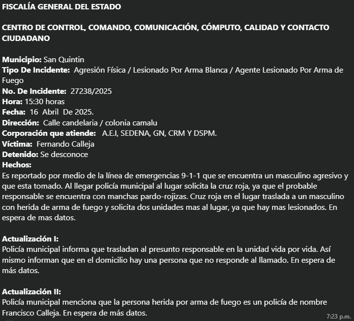 Reporte FGE