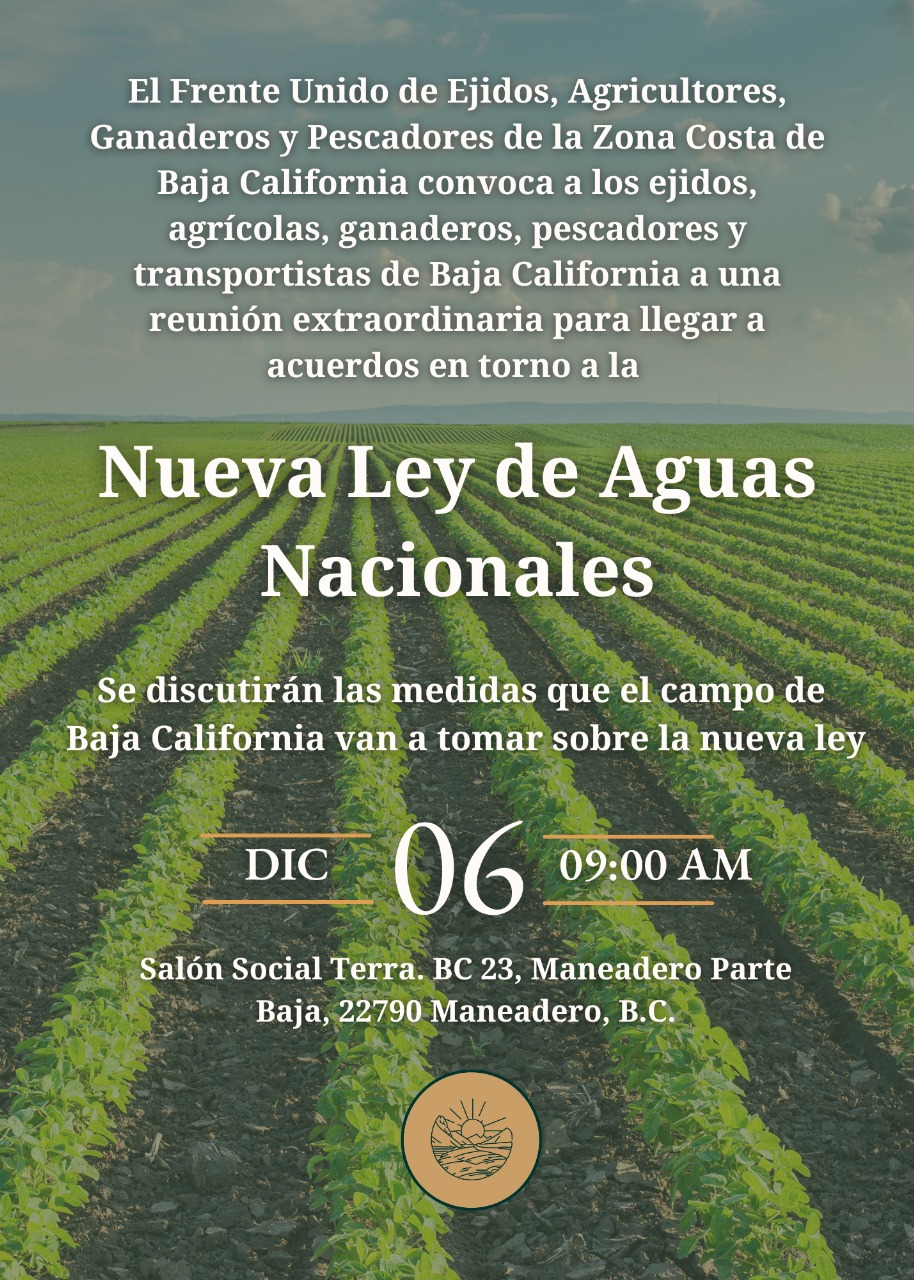 Convocan a reunión extraordinaria por la nueva Ley de Aguas Nacionales