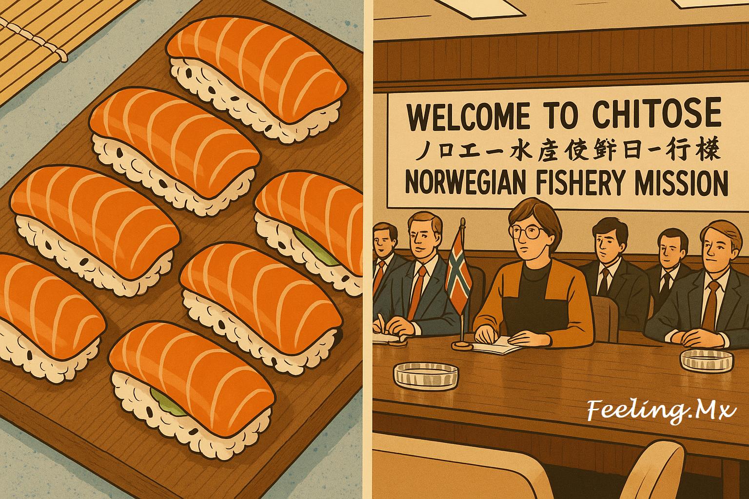 El salmón noruego y el sushi japonés