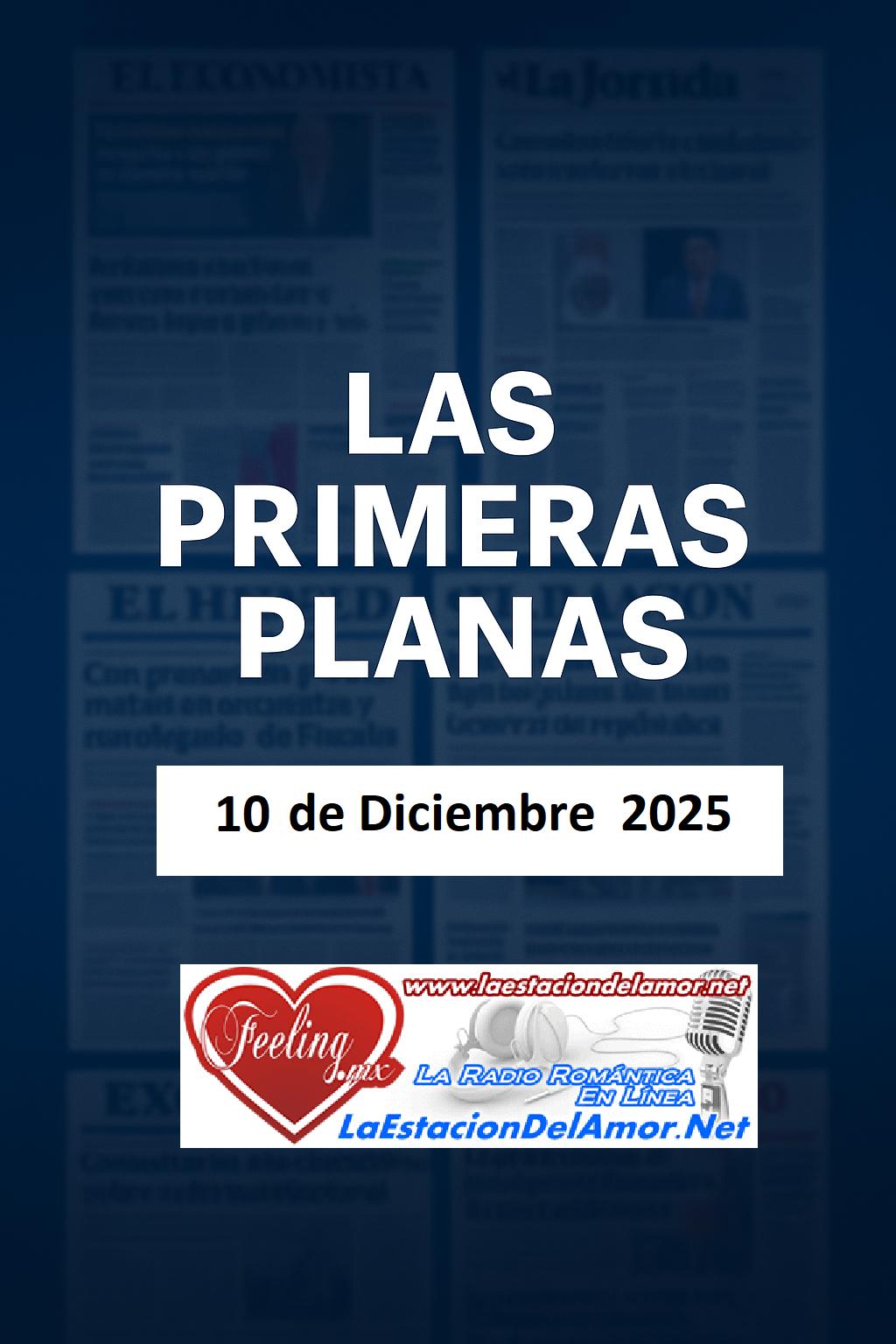 Las Primeras Planas Portada del 10 Diciembre 2025